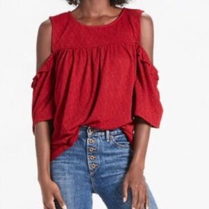 Lucky Brand red open shoulder shirt formal or everyday shirt size XS​​​​